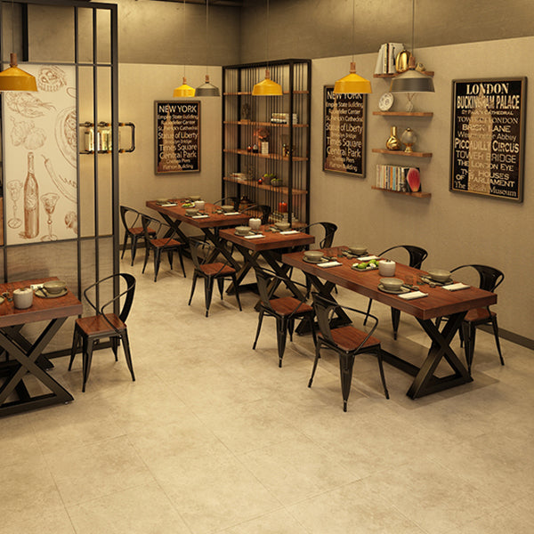Industrial Dining Table Set 1/2/5 Pieces with Metal Base Kitchen Furniture Set
