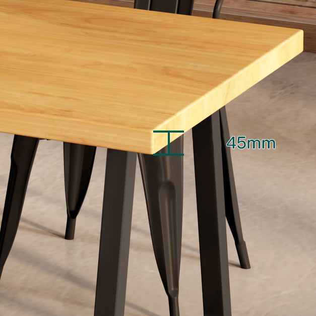Industrial Rectangle Dining Table Set 1/2/3/5 Pieces with Metal Base Kitchen Furniture Set