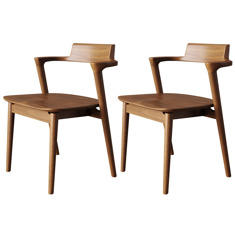 Contemporary Solid Wood Furniture 1/2/5 Pcs Dining Furniture Set in Brown
