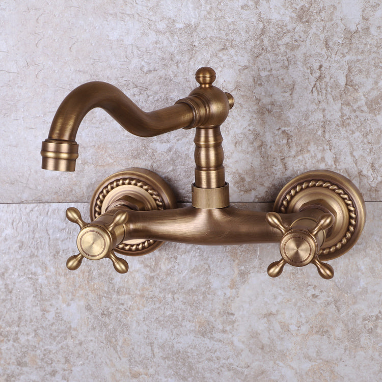 Brass Wide Spread Bathroom Faucet Industrial Lever Lavatory Faucet