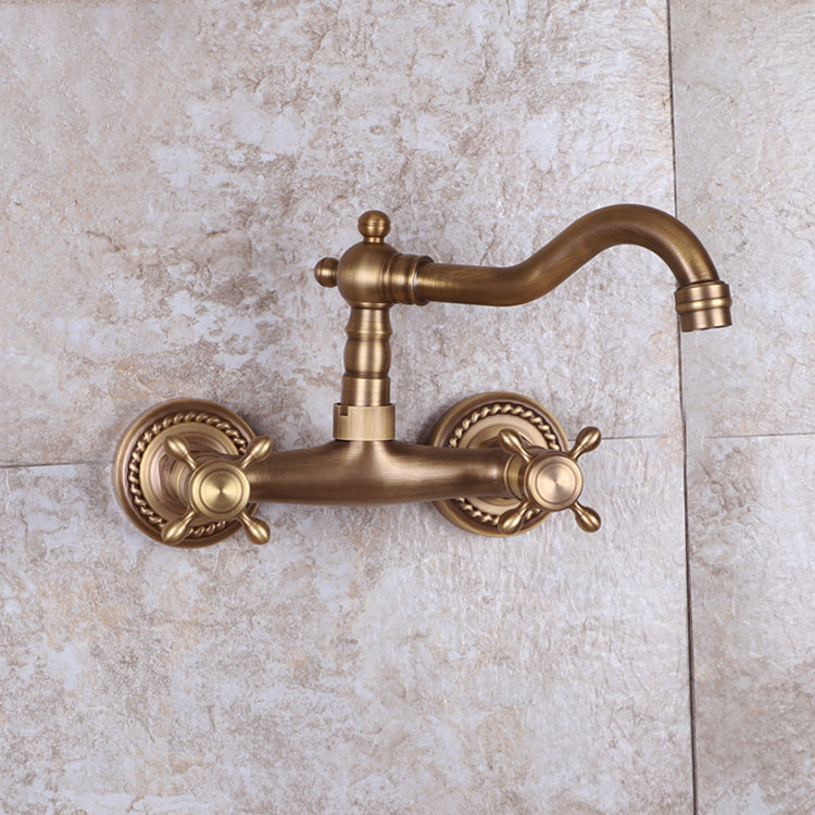 Brass Wide Spread Bathroom Faucet Industrial Lever Lavatory Faucet