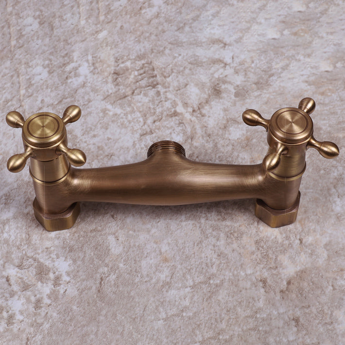Brass Wide Spread Bathroom Faucet Industrial Lever Lavatory Faucet