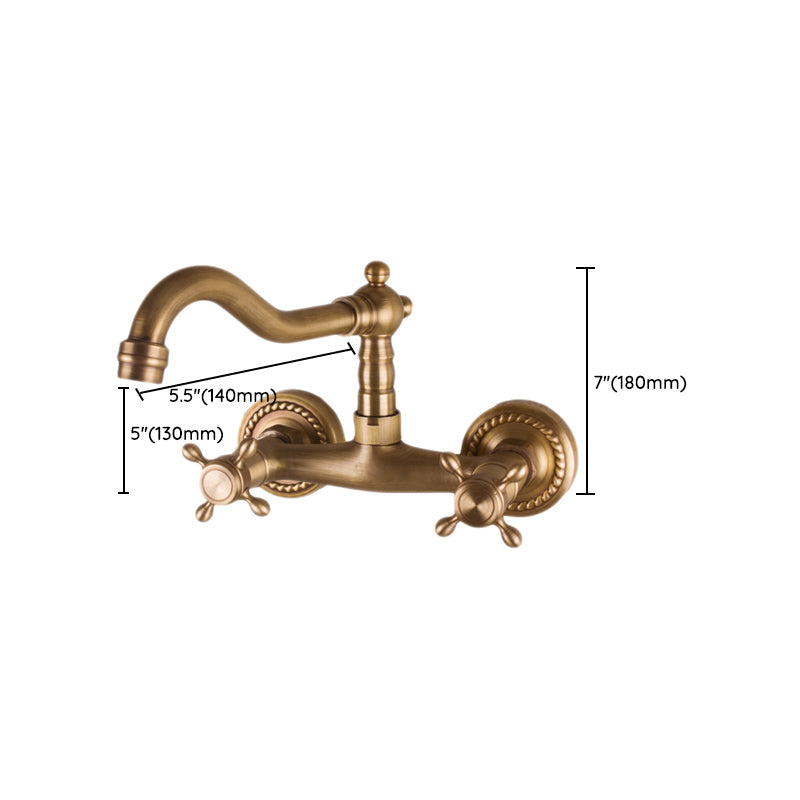 Brass Wide Spread Bathroom Faucet Industrial Lever Lavatory Faucet