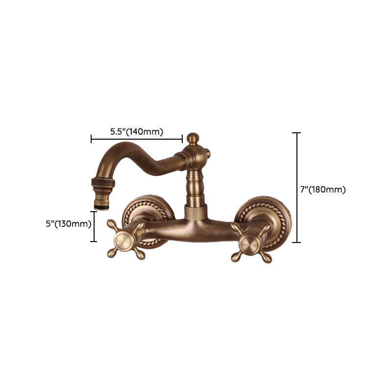 Brass Wide Spread Bathroom Faucet Industrial Lever Lavatory Faucet
