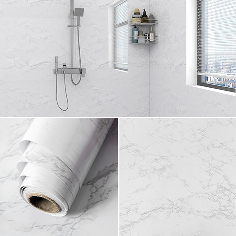 Marbling Scratch Resistant Tile PVC Singular Peel & Stick Tile for Bathroom Backsplash