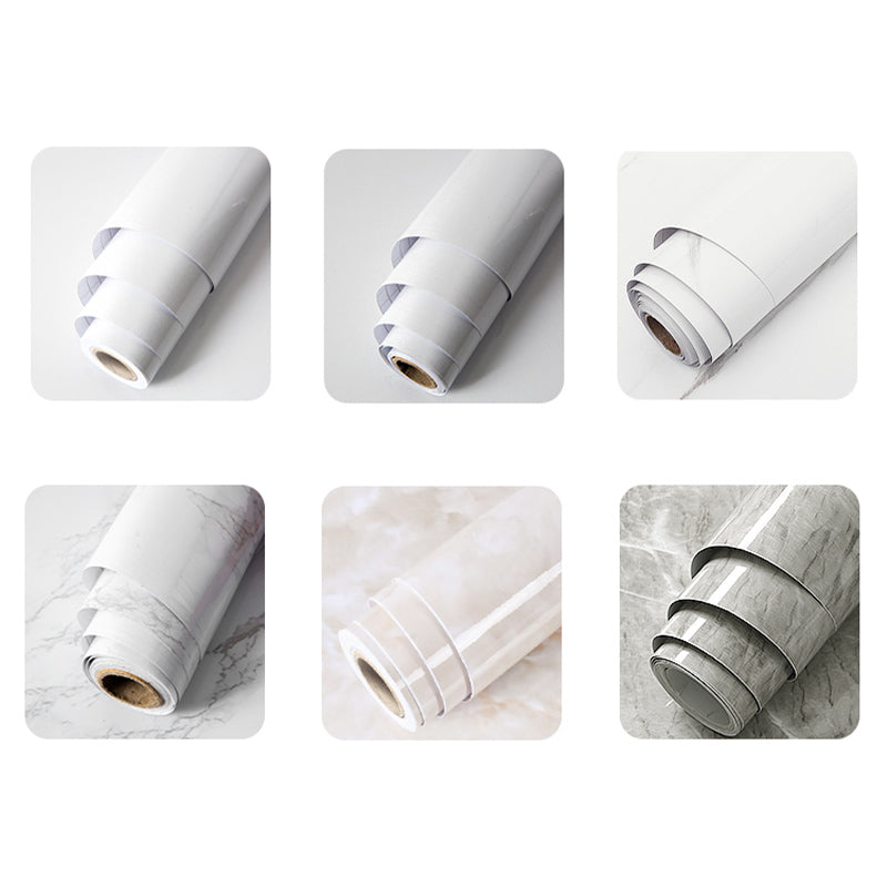 Marbling Scratch Resistant Tile PVC Singular Peel & Stick Tile for Bathroom Backsplash