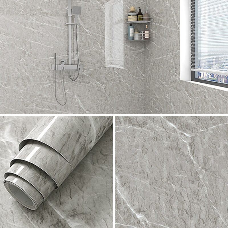 Marbling Scratch Resistant Tile PVC Singular Peel & Stick Tile for Bathroom Backsplash