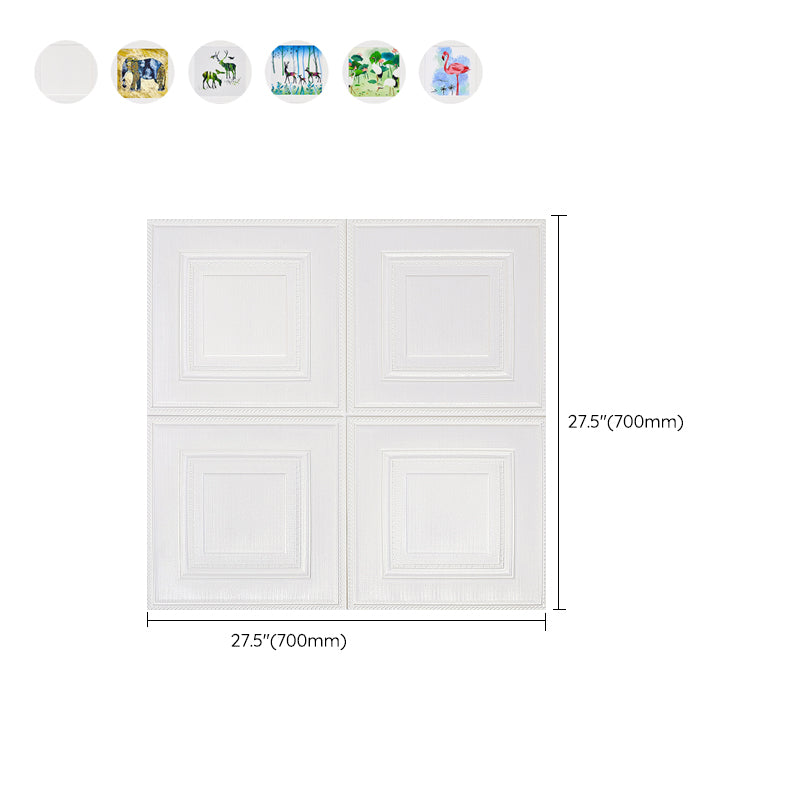 Modern Wall Panel Cartoon Print Peel and Stick Waterproof Wall Paneling