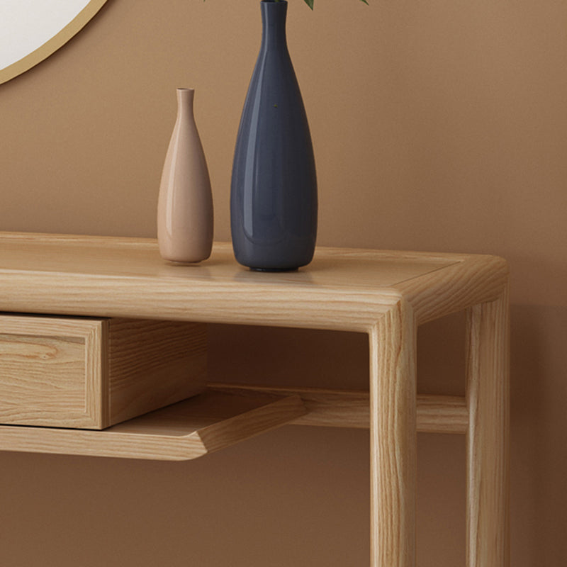 1 Drawer Console Table Solid Wood 34.65-inch Tall Accent Table