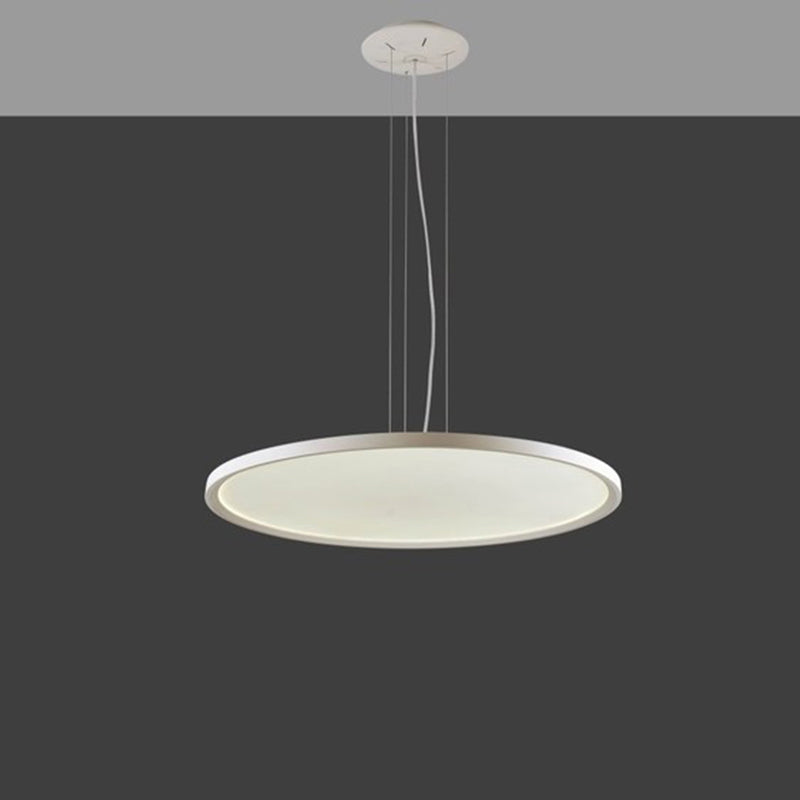 Round Corridor Pendant Light Fixture Acrylic LED Contemporary Suspension Lighting in Silver