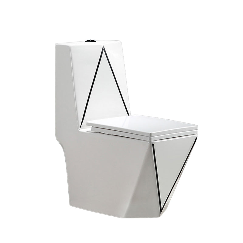 Traditional Floor Mounted Toilet Seat Included Toilet Bowl for Bathroom