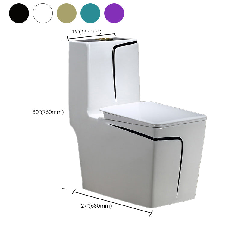 Traditional Floor Mounted Toilet Seat Included Toilet Bowl for Bathroom