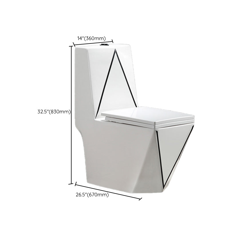 Traditional Floor Mounted Toilet Seat Included Toilet Bowl for Bathroom