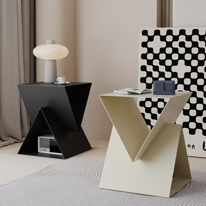 15" Wide Contemporary Corner Table Storage Square Accent Side Table