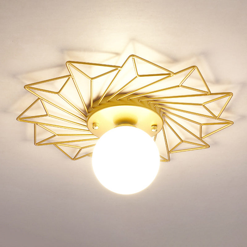 Industrial Ceiling Light Creative Flush Mount Ceiling Light Fixture with Glass Shade