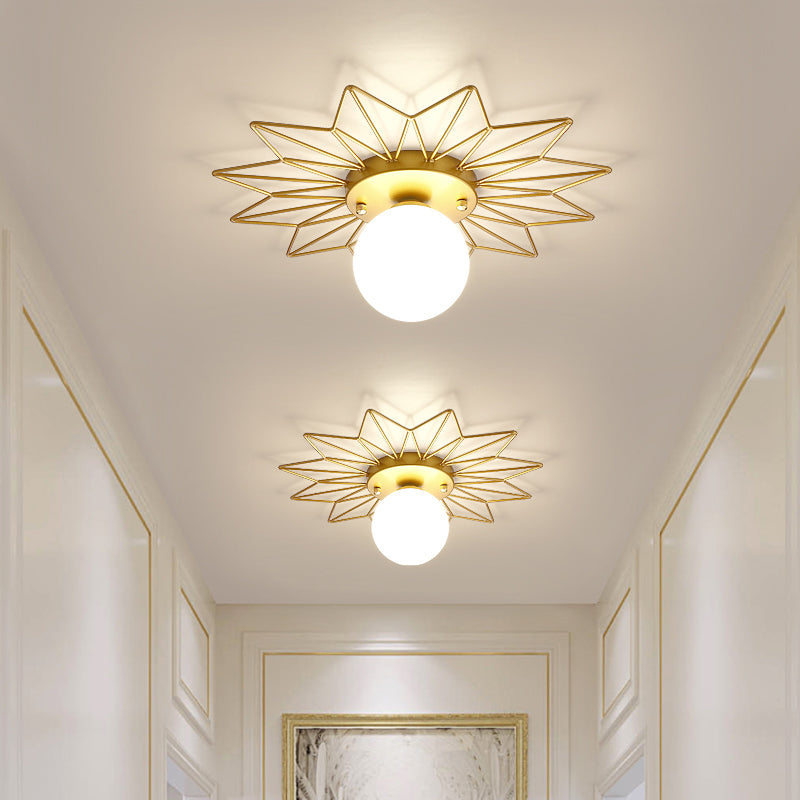 Industrial Ceiling Light Creative Flush Mount Ceiling Light Fixture with Glass Shade