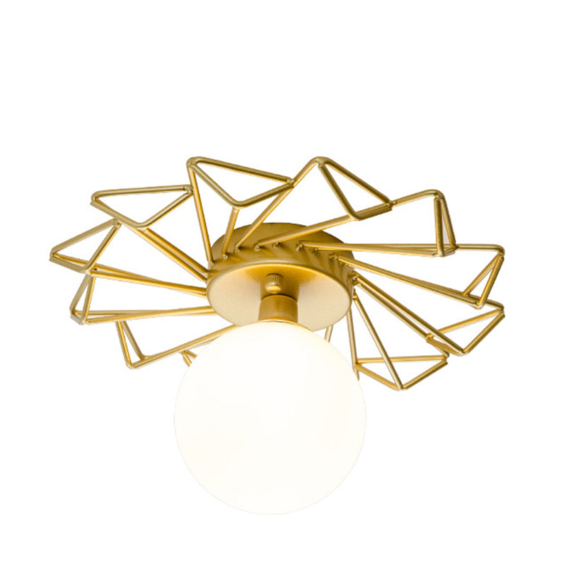 Industrial Ceiling Light Creative Flush Mount Ceiling Light Fixture with Glass Shade
