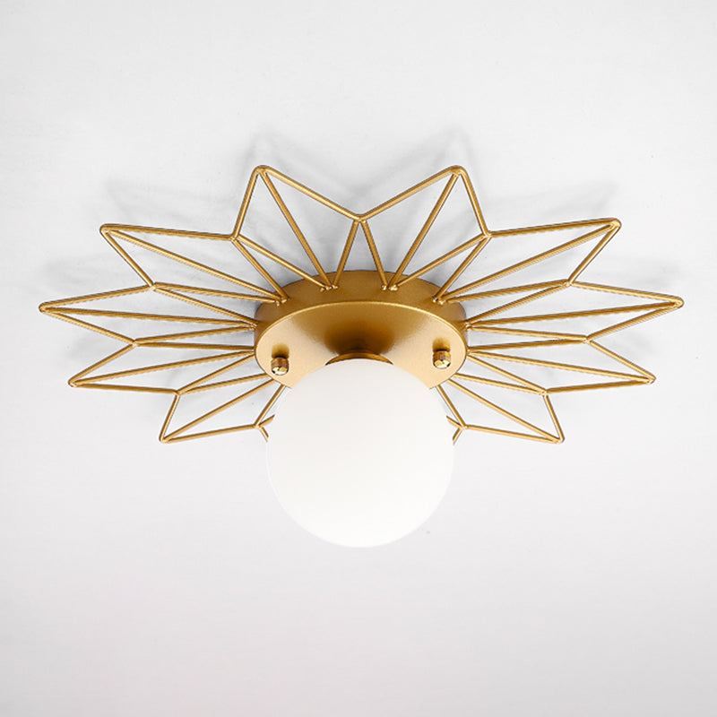 Industrial Ceiling Light Creative Flush Mount Ceiling Light Fixture with Glass Shade