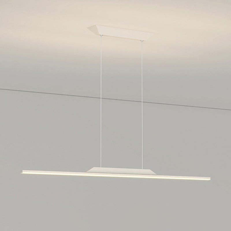 Linear Shape Metal Island Chandelier Modern Style 1-Light Island Ceiling Light