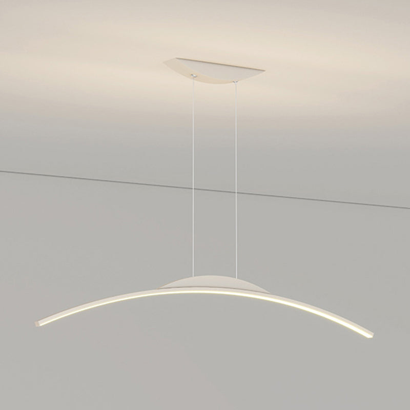 Linear Shape Metal Island Chandelier Modern Style 1-Light Island Ceiling Light