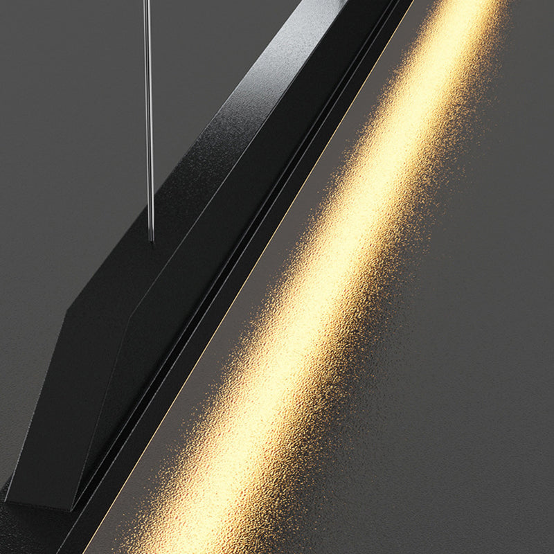 Linear Shape Metal Island Chandelier Modern Style 1-Light Island Ceiling Light