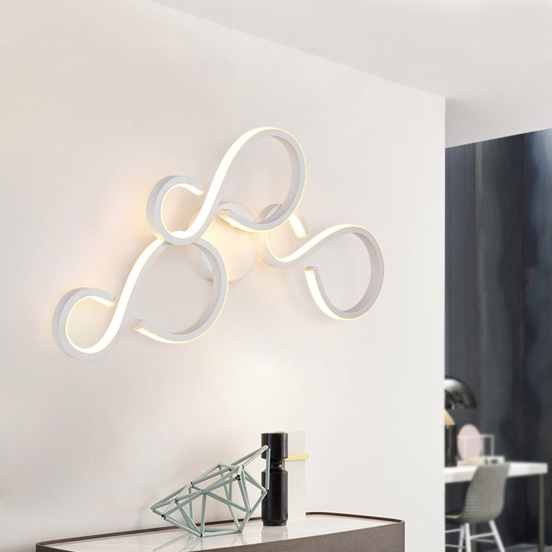 17 "/27.5" H Sala de espiral Sala de pared Spliques Ligos acrílicos LED moderno de iluminación de pared en blanco