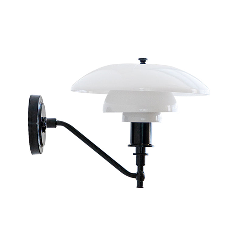 Simple Wall Light Fixture Household Wall Light Sconce with Glass Shade for Bedroom