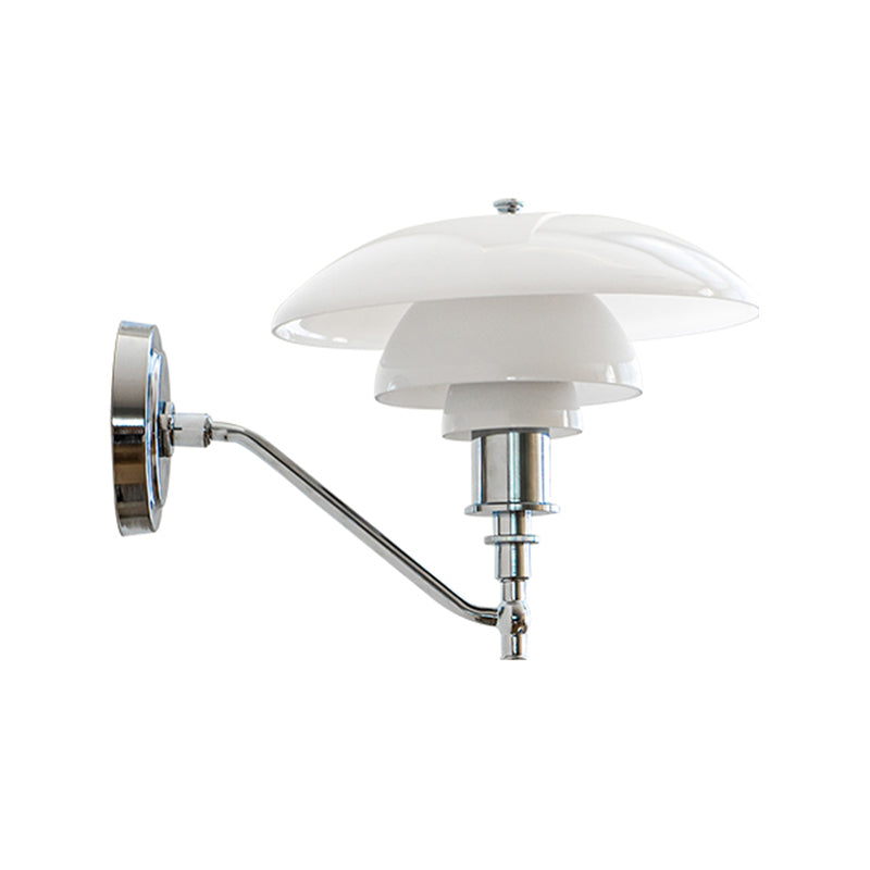 Simple Wall Light Fixture Household Wall Light Sconce with Glass Shade for Bedroom