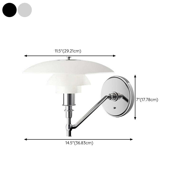 Simple Wall Light Fixture Household Wall Light Sconce with Glass Shade for Bedroom