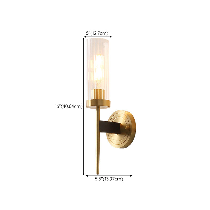 American Style Vanity Light Cylinder Shape Vanity Lamp with Glass Shade for Shower Room