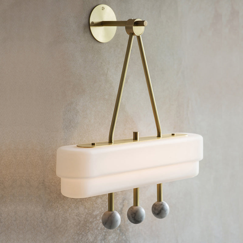 Acrylic Rectangle Wall Lighting Minimalist LED Sconce Light Fixture in White for Dining Room, Warm/White Light