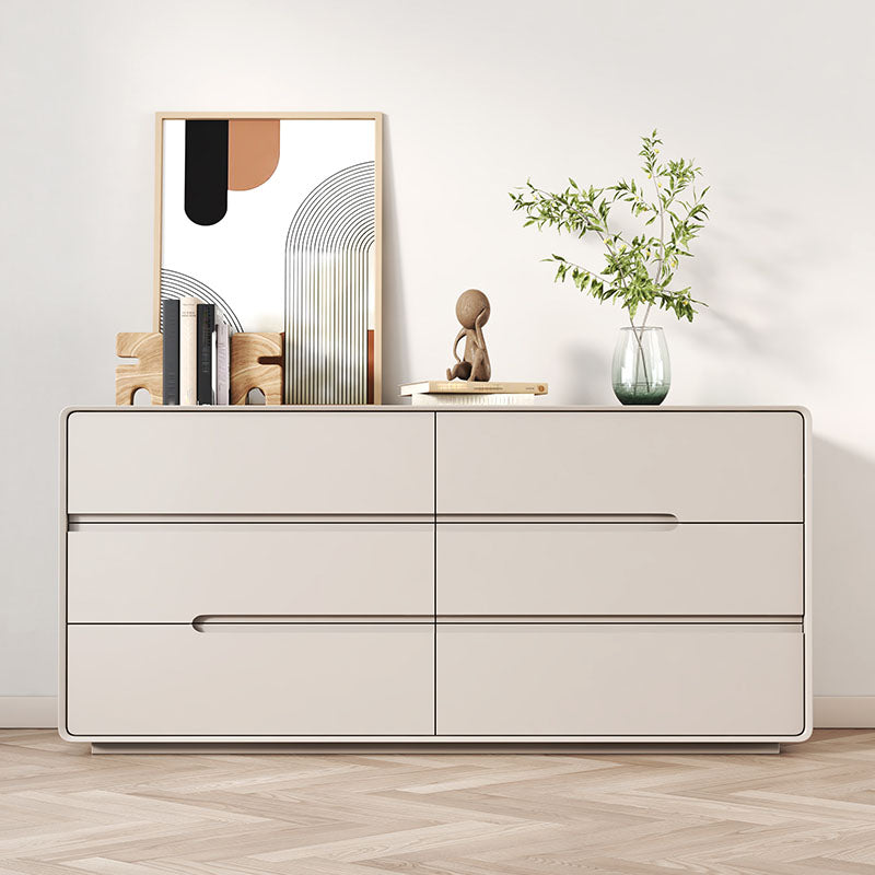 Modern Horizontal Double Dresser Wood Storage Dresser for Bedroom