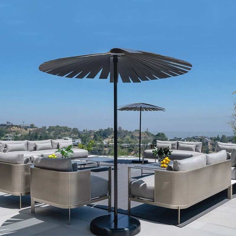 Industrial Metal Frame Outdoor Sofa Water Resistant Patio Sofa with Cushion