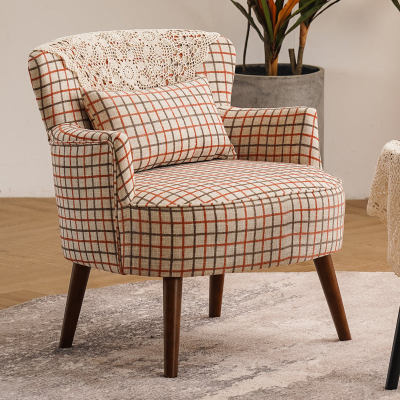 Fabric Wooden Lounge Chair Arms Included Side Chair for Living Room