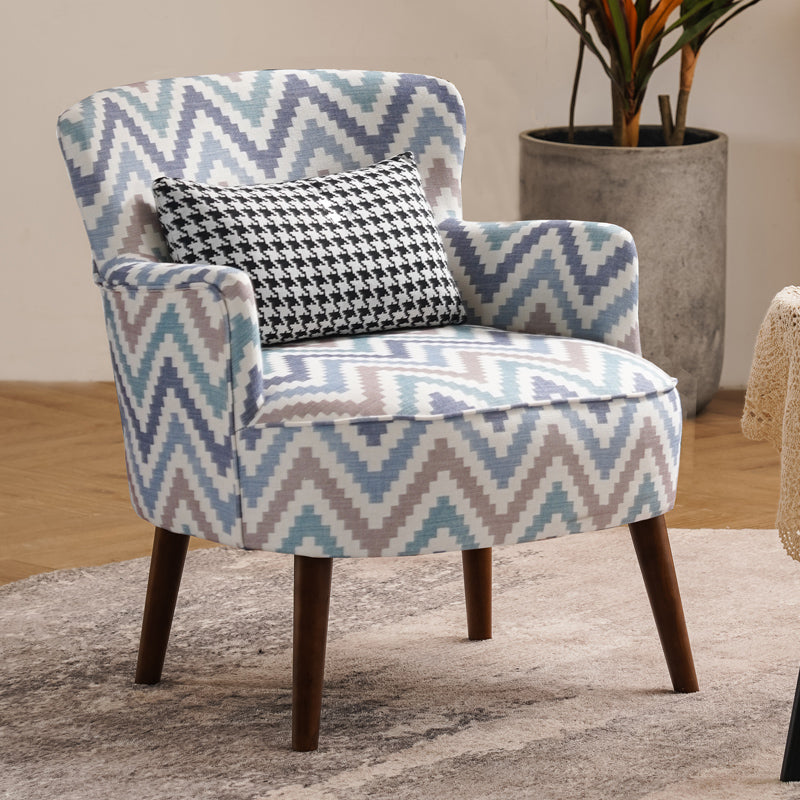 Fabric Wooden Lounge Chair Arms Included Side Chair for Living Room