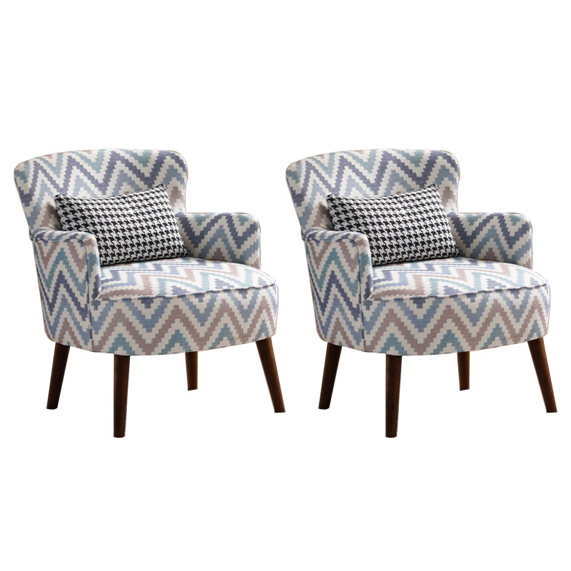 Fabric Wooden Lounge Chair Arms Included Side Chair for Living Room