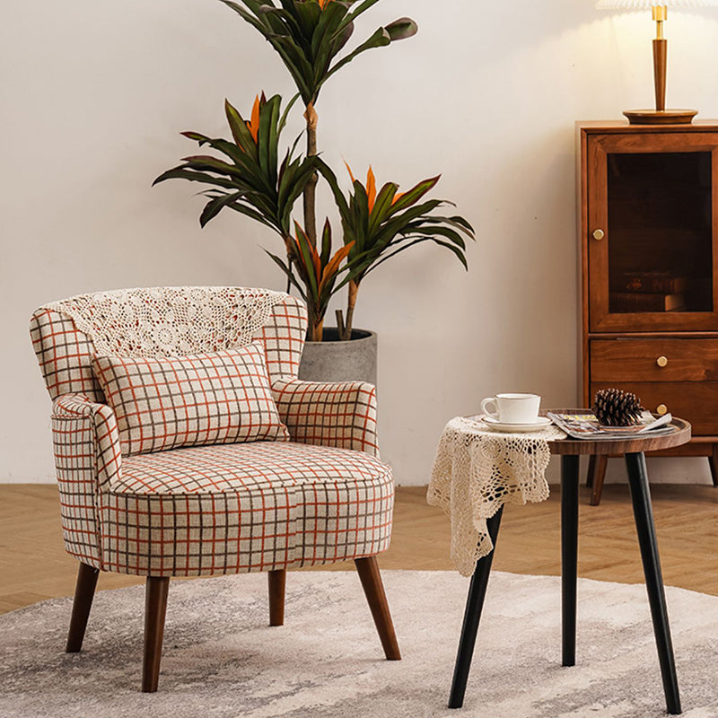 Fabric Wooden Lounge Chair Arms Included Side Chair for Living Room