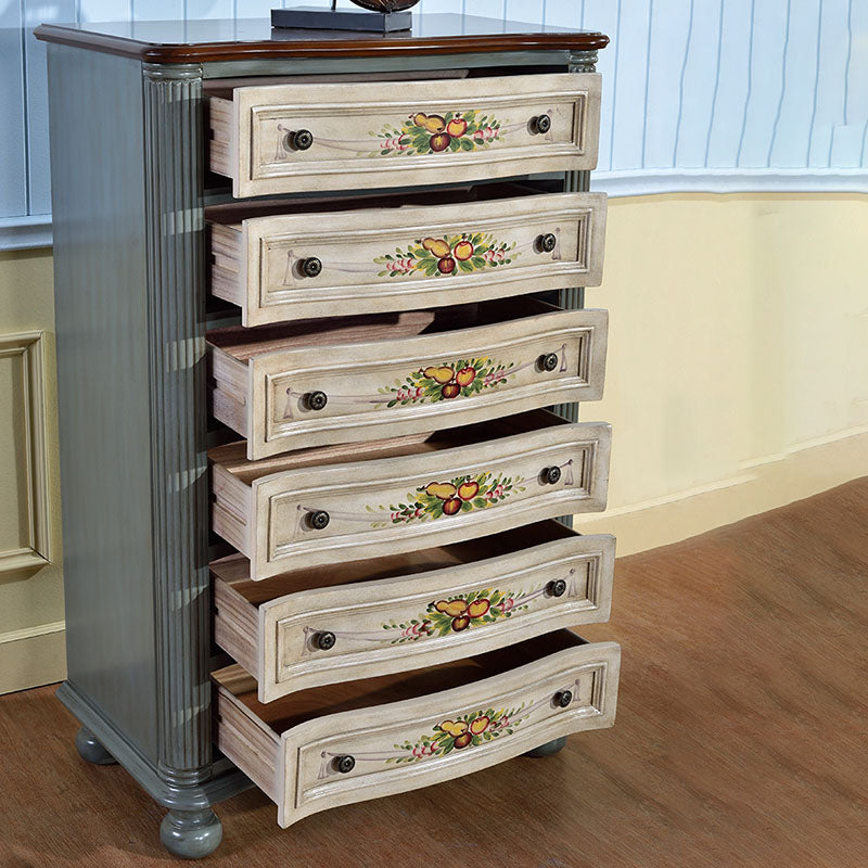 Traditional Vertical Lingerie Chest Wood Storage Dresser for Bedroom