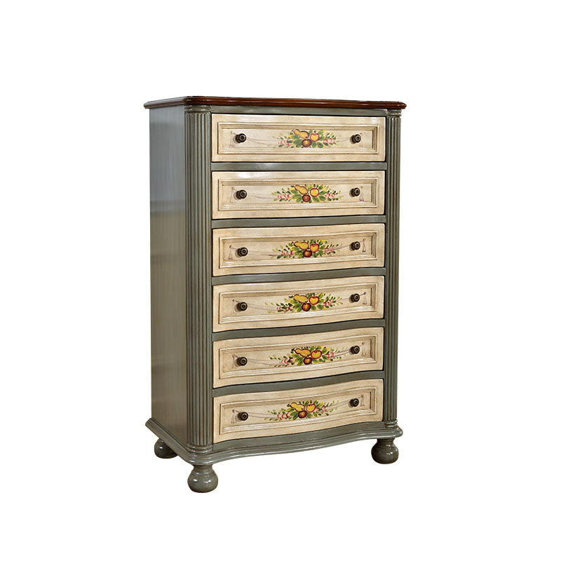 Traditional Vertical Lingerie Chest Wood Storage Dresser for Bedroom