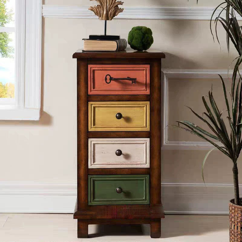 Traditional Vertical Combo Dresser Wood Storage Bachelor Chest for Home