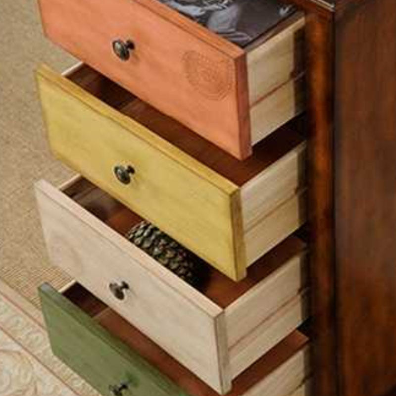 Traditional Vertical Combo Dresser Wood Storage Bachelor Chest for Home