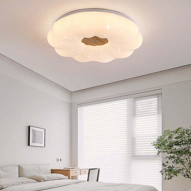 Nordic Ceiling Light Fixture Wooden LED Flush Mount for Bedroom