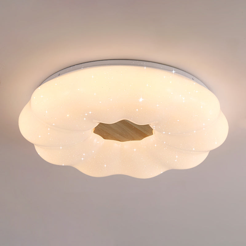 Nordic Ceiling Light Fixture Wooden LED Flush Mount for Bedroom