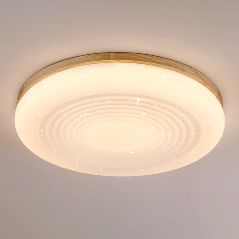 Nordic Ceiling Light Fixture Wooden LED Flush Mount for Bedroom