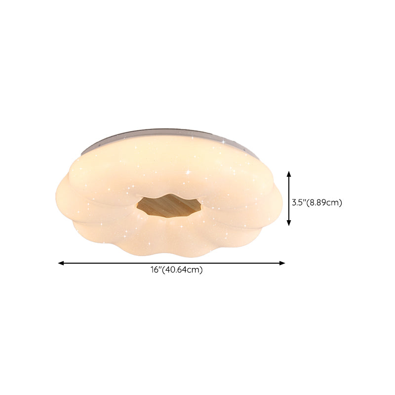 Nordic Ceiling Light Fixture Wooden LED Flush Mount for Bedroom