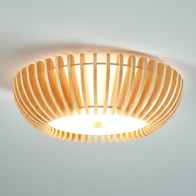 Nordic Ceiling Light Fixture Wooden LED Flush Mount for Living Room
