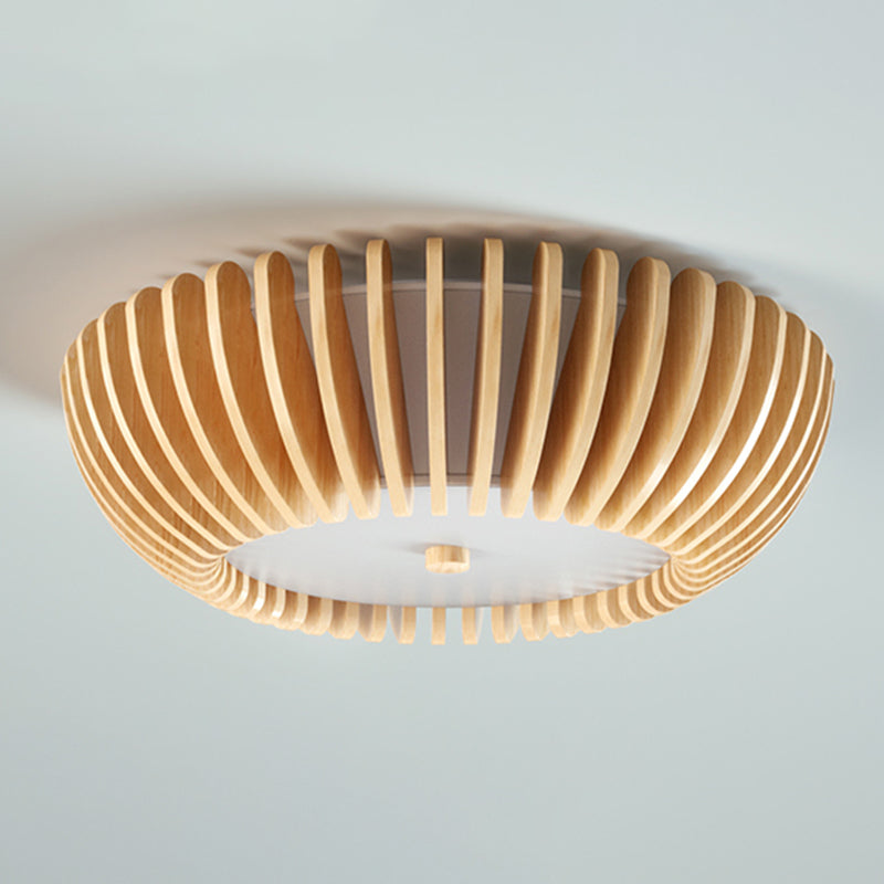 Nordic Ceiling Light Fixture Wooden LED Flush Mount for Living Room