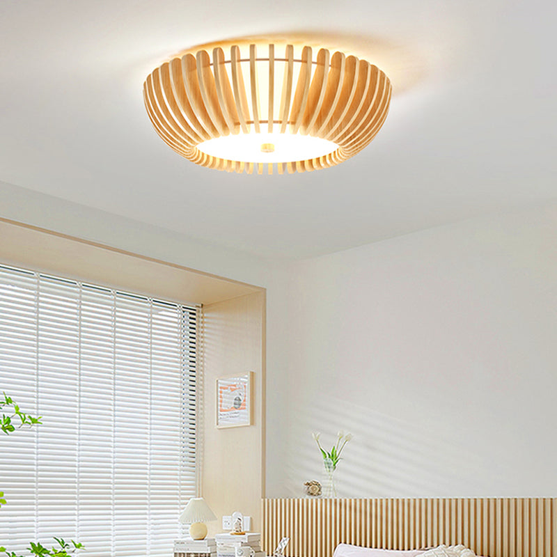 Nordic Ceiling Light Fixture Wooden LED Flush Mount for Living Room