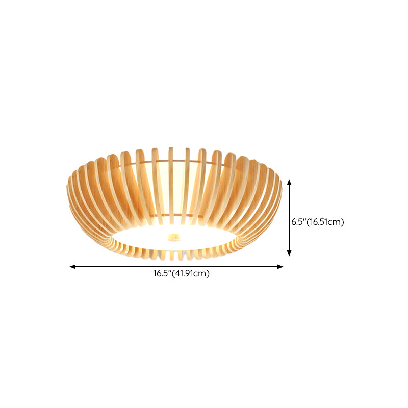 Nordic Ceiling Light Fixture Wooden LED Flush Mount for Living Room