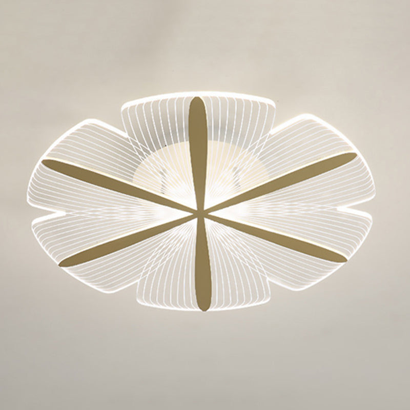 Metal Geometric Flush Mount Fixture Modern Flush Light Fixture in Clear